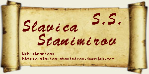 Slavica Stanimirov vizit kartica